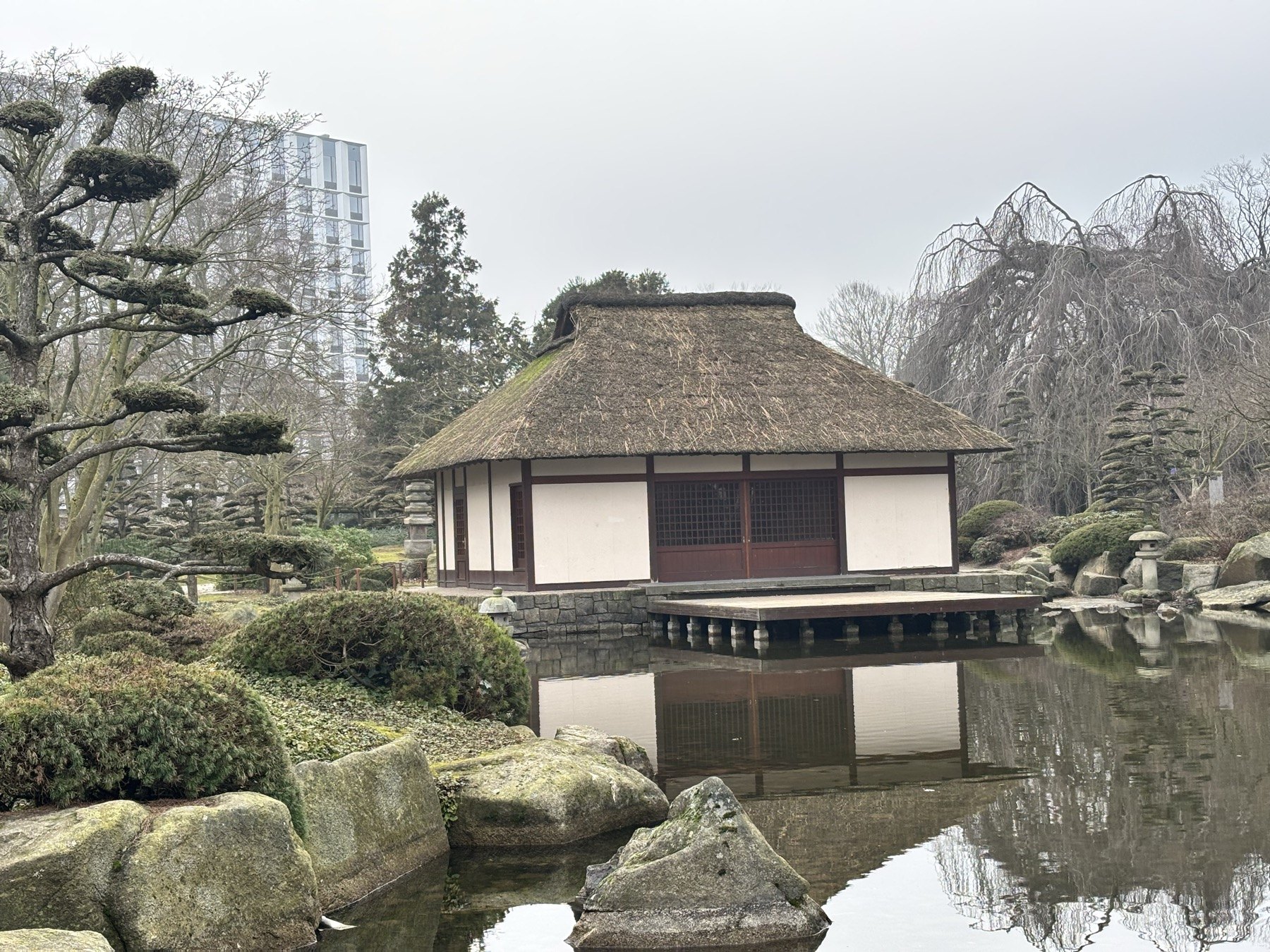 Un jardín junto al agua
