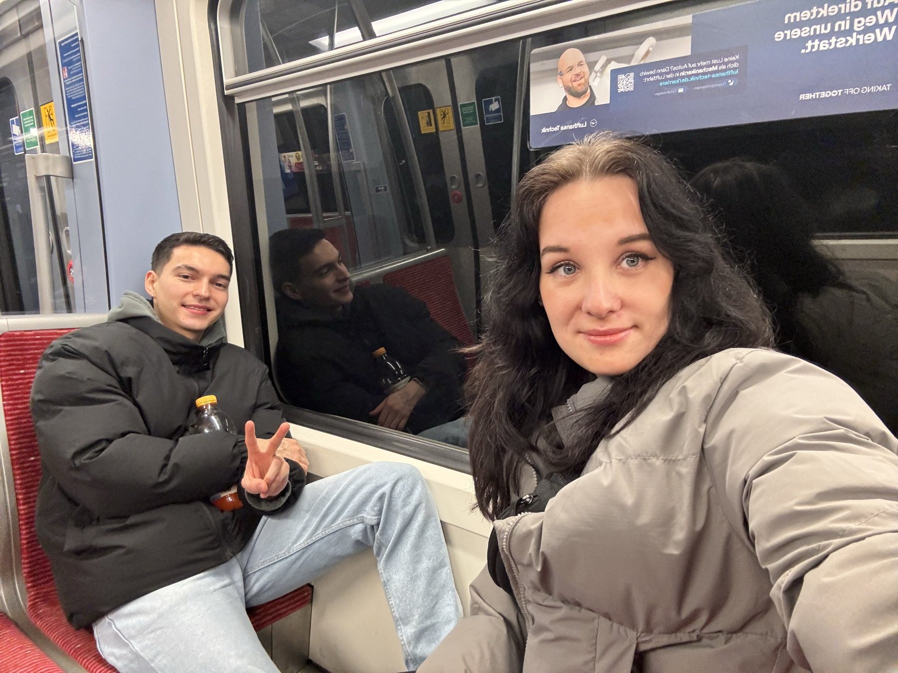 Una foto juntos durante un trayecto
